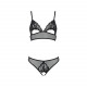 Комплект: бралет з ажурним ліфом та відкритими трусиками Christa Set with Open Bra black L/XL — Pass Комплект: бралет з ажурним ліфом та відкритими трусиками Christa Set with Open Bra black L/XL — Pass