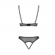 Комплект: бралет з ажурним ліфом та відкритими трусиками Christa Set with Open Bra black L/XL — Pass Комплект: бралет з ажурним ліфом та відкритими трусиками Christa Set with Open Bra black L/XL — Pass
