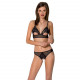 Комплект: бралет з ажурним ліфом та відкритими трусиками Christa Set with Open Bra black S/M — Passi Комплект: бралет з ажурним ліфом та відкритими трусиками Christa Set with Open Bra black S/M — Passi