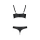 Комплект з екошкіри з люверсами та ремінцями Malwia Bikini black L/XL — Passion, бра та трусики Комплект з екошкіри з люверсами та ремінцями Malwia Bikini black L/XL — Passion, бра та трусики