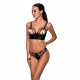 Комплект з екошкіри з люверсами та ремінцями Malwia Bikini black S/M — Passion, бра та трусики Комплект з екошкіри з люверсами та ремінцями Malwia Bikini black S/M — Passion, бра та трусики