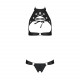 Комплект: відкритий топ та трусики з екошкіри з люверсами Malwia Set with Open Bra black XXL/XXXL — Комплект: відкритий топ та трусики з екошкіри з люверсами Malwia Set with Open Bra black XXL/XXXL —