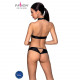 Комплект: відкритий топ та трусики з екошкіри з люверсами Malwia Set with Open Bra black XXL/XXXL — Комплект: відкритий топ та трусики з екошкіри з люверсами Malwia Set with Open Bra black XXL/XXXL —