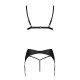 Комплект з екошкіри Passion Miley Set black L/XL: трусики, бюстгальтер, пояс для панчіх Комплект з екошкіри Passion Miley Set black L/XL: трусики, бюстгальтер, пояс для панчіх