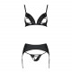 Комплект з екошкіри Passion Miley Set black XXL/XXXL: трусики, бюстгальтер, пояс для панчіх Комплект з екошкіри Passion Miley Set black XXL/XXXL: трусики, бюстгальтер, пояс для панчіх