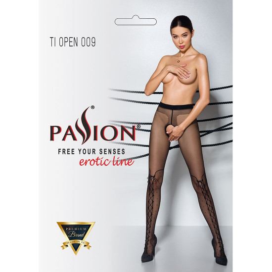 Колготки з відкритим доступом, імітація ботфорт TIOPEN 009 black 3/4 (20 den) — Passion Колготки з відкритим доступом, імітація ботфорт TIOPEN 009 black 3/4 (20 den) — Passion