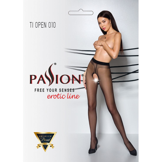 Колготки з відкритим доступом, контрастна лінія TIOPEN 010 black 3/4 (20 den) — Passion Колготки з відкритим доступом, контрастна лінія TIOPEN 010 black 3/4 (20 den) — Passion