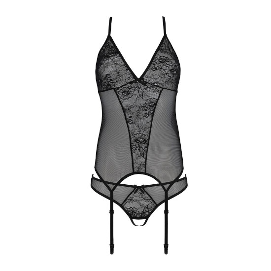 Корсет із пажами, трусики з ажурним декором та відкритим кроком Ursula Corset black S/M — Passion Корсет із пажами, трусики з ажурним декором та відкритим кроком Ursula Corset black S/M — Passion