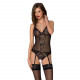 Корсет із пажами, трусики з ажурним декором та відкритим кроком Ursula Corset black XXL/XXXL — Passi Корсет із пажами, трусики з ажурним декором та відкритим кроком Ursula Corset black XXL/XXXL — Passi