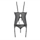 Корсет із пажами, трусики з ажурним декором та відкритим кроком Ursula Corset black XXL/XXXL — Passi Корсет із пажами, трусики з ажурним декором та відкритим кроком Ursula Corset black XXL/XXXL — Passi