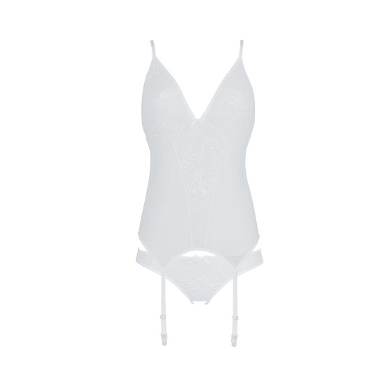 Корсет із пажами, трусики з ажурним декором та відкритим кроком Ursula Corset white L/XL — Passion Корсет із пажами, трусики з ажурним декором та відкритим кроком Ursula Corset white L/XL — Passion