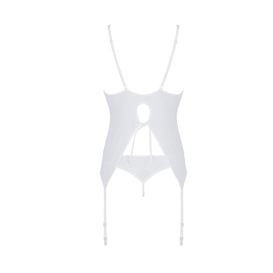 Корсет із пажами, трусики з ажурним декором та відкритим кроком Ursula Corset white S/M — Passion Корсет із пажами, трусики з ажурним декором та відкритим кроком Ursula Corset white S/M — Passion