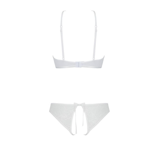 Комплект: бра, трусики з ажурним декором та відкритим кроком Ursula Set white XXL/XXXL — Passion Комплект: бра, трусики з ажурним декором та відкритим кроком Ursula Set white XXL/XXXL — Passion