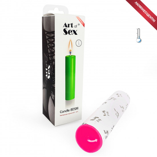 Рожева воскова свічка Art of Sex size M 15 см низькотемпературна, люмінесцентна Рожева воскова свічка Art of Sex size M 15 см низькотемпературна, люмінесцентна