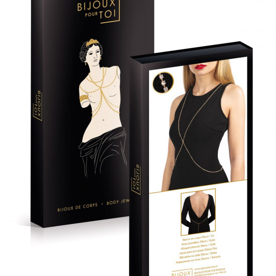 Золотистий ланцюжок для бюста Bijoux Pour Toi – Elena Gold зі стразами Золотистий ланцюжок для бюста Bijoux Pour Toi – Elena Gold зі стразами