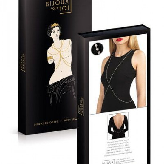 Сріблястий ланцюжок для бюста Bijoux Pour Toi – Elena Silver зі стразами Сріблястий ланцюжок для бюста Bijoux Pour Toi – Elena Silver зі стразами