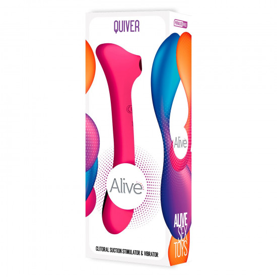 Вібратор та вакуумний кліторальний стимулятор 2-в-1 Alive Quiver Magenta Pink оновлена модель Вібратор та вакуумний кліторальний стимулятор 2-в-1 Alive Quiver Magenta Pink оновлена модель