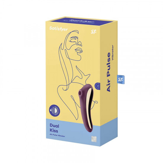 Вакуумний стимулятор з вібрацією Satisfyer Dual Kiss Wine Red Вакуумний стимулятор з вібрацією Satisfyer Dual Kiss Wine Red