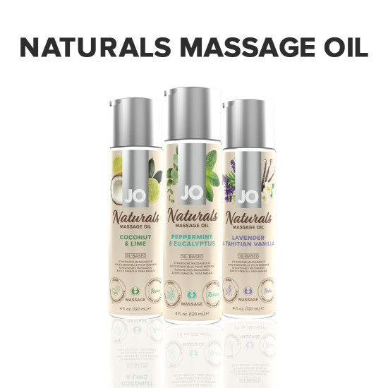 Масажна олія System JO - Naturals Massage Oil - Peppermint & Eucalyptus з натуральними ефірними олія Масажна олія System JO - Naturals Massage Oil - Peppermint & Eucalyptus з натуральними ефірними олія