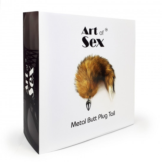 Металева анальна пробка з хвостом із натурального хутра Art of Sex size M Red fox Металева анальна пробка з хвостом із натурального хутра Art of Sex size M Red fox
