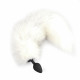 Силіконова анальна пробка з хвостом із натурального хутра Art of Sex size M White fox Силіконова анальна пробка з хвостом із натурального хутра Art of Sex size M White fox