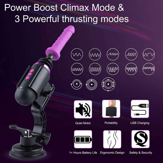 Міні секс-машина Hismith Mini Capsule Sex-Machine with Strong Suction Cup, потужна, перезаряджувана Міні секс-машина Hismith Mini Capsule Sex-Machine with Strong Suction Cup, потужна, перезаряджувана