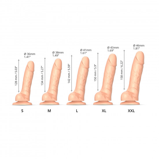 Реалістичний фалоімітатор Strap-On-Me Sliding Skin Realistic Dildo Vanille - XL, ефект рухливої шкір Реалістичний фалоімітатор Strap-On-Me Sliding Skin Realistic Dildo Vanille - XL, ефект рухливої шкір