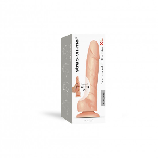 Реалістичний фалоімітатор Strap-On-Me Sliding Skin Realistic Dildo Vanille - XL, ефект рухливої шкір Реалістичний фалоімітатор Strap-On-Me Sliding Skin Realistic Dildo Vanille - XL, ефект рухливої шкір