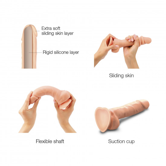 Реалістичний фалоімітатор Strap-On-Me Sliding Skin Realistic Dildo Vanille - XL, ефект рухливої шкір Реалістичний фалоімітатор Strap-On-Me Sliding Skin Realistic Dildo Vanille - XL, ефект рухливої шкір