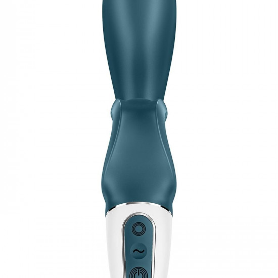 Смартвібратор-кролик Satisfyer Hug Me Bluegrey, 2 мотори, діаметр 4,2см, широка кліторальна частина Смартвібратор-кролик Satisfyer Hug Me Bluegrey, 2 мотори, діаметр 4,2см, широка кліторальна частина