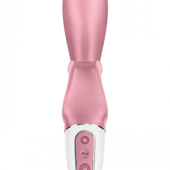 Смартвібратор-кролик Satisfyer Hug Me Pink, 2 мотори, діаметр 4,2см, широка кліторальна частина Смартвібратор-кролик Satisfyer Hug Me Pink, 2 мотори, діаметр 4,2см, широка кліторальна частина