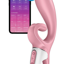 Смарт вібратор-кролик Satisfyer Hug Me Pink, 2 мотори, діаметр 4,2см, широка кліторальна частина