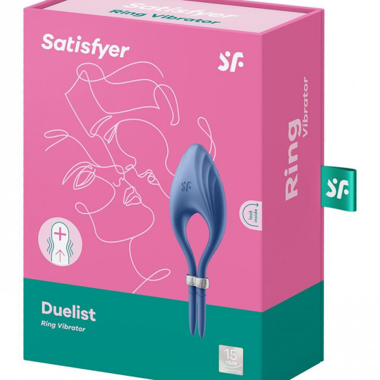 Ерекційне віброкільце-ласо Satisfyer Duelist Blue, 10 режимів, потужний мотор Ерекційне віброкільце-ласо Satisfyer Duelist Blue, 10 режимів, потужний мотор