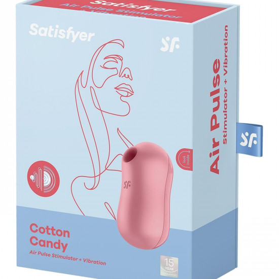 Вакуумний стимулятор із вібрацією Satisfyer Cotton Candy Light Red Вакуумний стимулятор із вібрацією Satisfyer Cotton Candy Light Red
