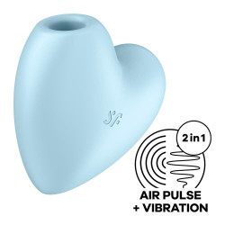 Вакуумний стимулятор-серце з вібрацією Satisfyer Cutie Heart Blue