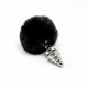 Металева анальна пробка Кролячий хвостик Alive Fluffy Twist Plug M Black, діаметр 3,4 см Металева анальна пробка Кролячий хвостик Alive Fluffy Twist Plug M Black, діаметр 3,4 см