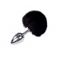 Металева анальна пробка Кролячий хвостик Alive Fluffy Plug M Black, діаметр 3,4 см Металева анальна пробка Кролячий хвостик Alive Fluffy Plug M Black, діаметр 3,4 см