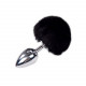 Металева анальна пробка Кролячий хвостик Alive Fluffy Plug L Black, діаметр 3,9 см Металева анальна пробка Кролячий хвостик Alive Fluffy Plug L Black, діаметр 3,9 см