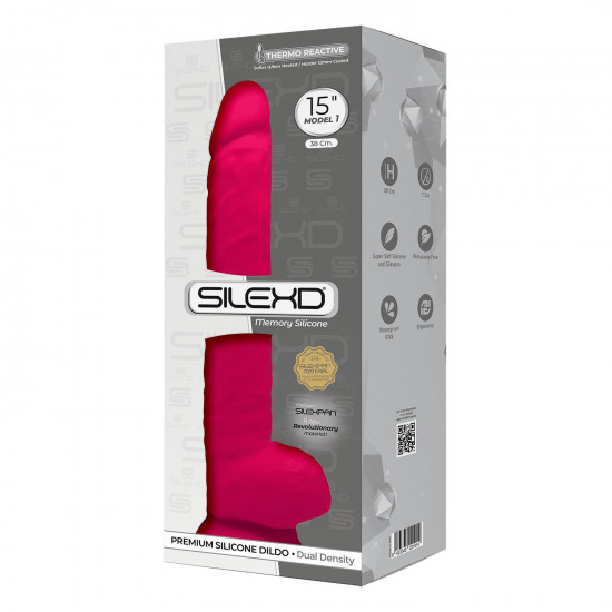 Фалоімітатор SilexD Kingston Pink (MODEL 15in), двошаровий, силікон+Silexpan, діаметр 7 см Фалоімітатор SilexD Kingston Pink (MODEL 15in), двошаровий, силікон+Silexpan, діаметр 7 см