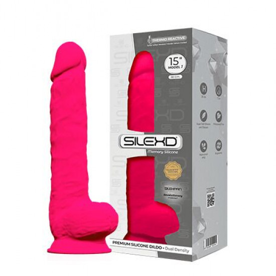 Фалоімітатор SilexD Kingston Pink (MODEL 15in), двошаровий, силікон+Silexpan, діаметр 7 см Фалоімітатор SilexD Kingston Pink (MODEL 15in), двошаровий, силікон+Silexpan, діаметр 7 см