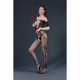 Бодістокінг з доступом Moonlight Model 10 XS-L Black, імітація шнурівки, квітковий декор, відкриті п Бодістокінг з доступом Moonlight Model 10 XS-L Black, імітація шнурівки, квітковий декор, відкриті п
