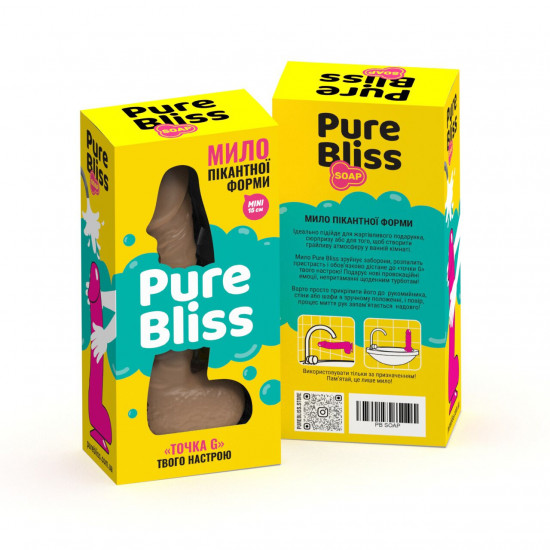Крафтове мило-член із присоскою Pure Bliss MINI Brown, натуральне Крафтове мило-член із присоскою Pure Bliss MINI Brown, натуральне