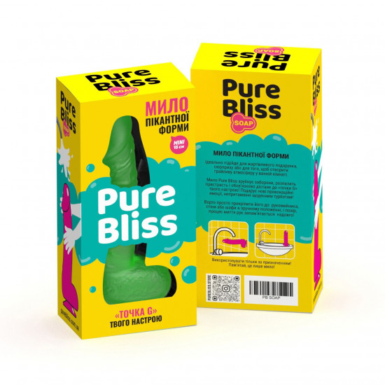 Крафтове мило-член із присоскою Pure Bliss MINI Green, натуральне Крафтове мило-член із присоскою Pure Bliss MINI Green, натуральне