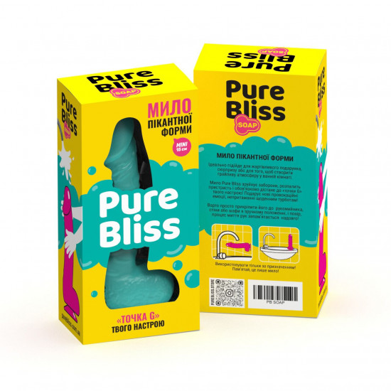 Крафтове мило-член із присоскою Pure Bliss MINI Turquoise, натуральне Крафтове мило-член із присоскою Pure Bliss MINI Turquoise, натуральне