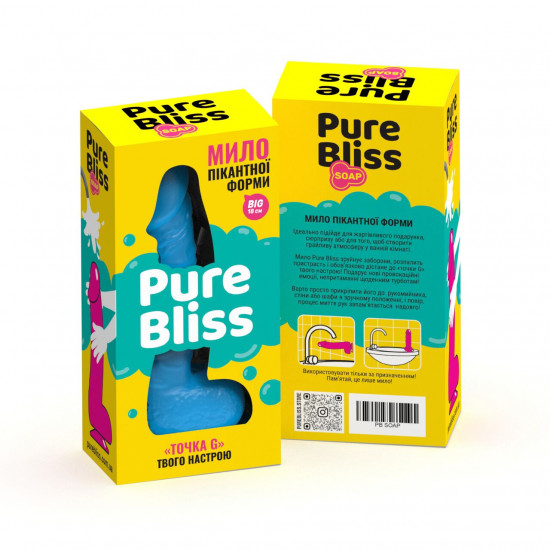 Крафтове мило-член із присоскою Pure Bliss BIG Blue, натуральне Крафтове мило-член із присоскою Pure Bliss BIG Blue, натуральне