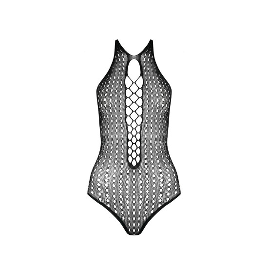 Бодістокінг з декольте Passion BS088 black, імітація корсетної шнурівки Бодістокінг з декольте Passion BS088 black, імітація корсетної шнурівки