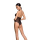 Бодістокінг з декольте Passion BS088 black, імітація корсетної шнурівки Бодістокінг з декольте Passion BS088 black, імітація корсетної шнурівки