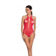 Бодістокінг з декольте Passion BS088 red, імітація корсетної шнурівки Бодістокінг з декольте Passion BS088 red, імітація корсетної шнурівки