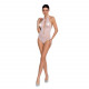 Бодістокінг з декольте Passion BS088 white, імітація корсетної шнурівки Бодістокінг з декольте Passion BS088 white, імітація корсетної шнурівки