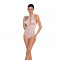 Бодістокінг з декольте Passion BS088 white, імітація корсетної шнурівки
